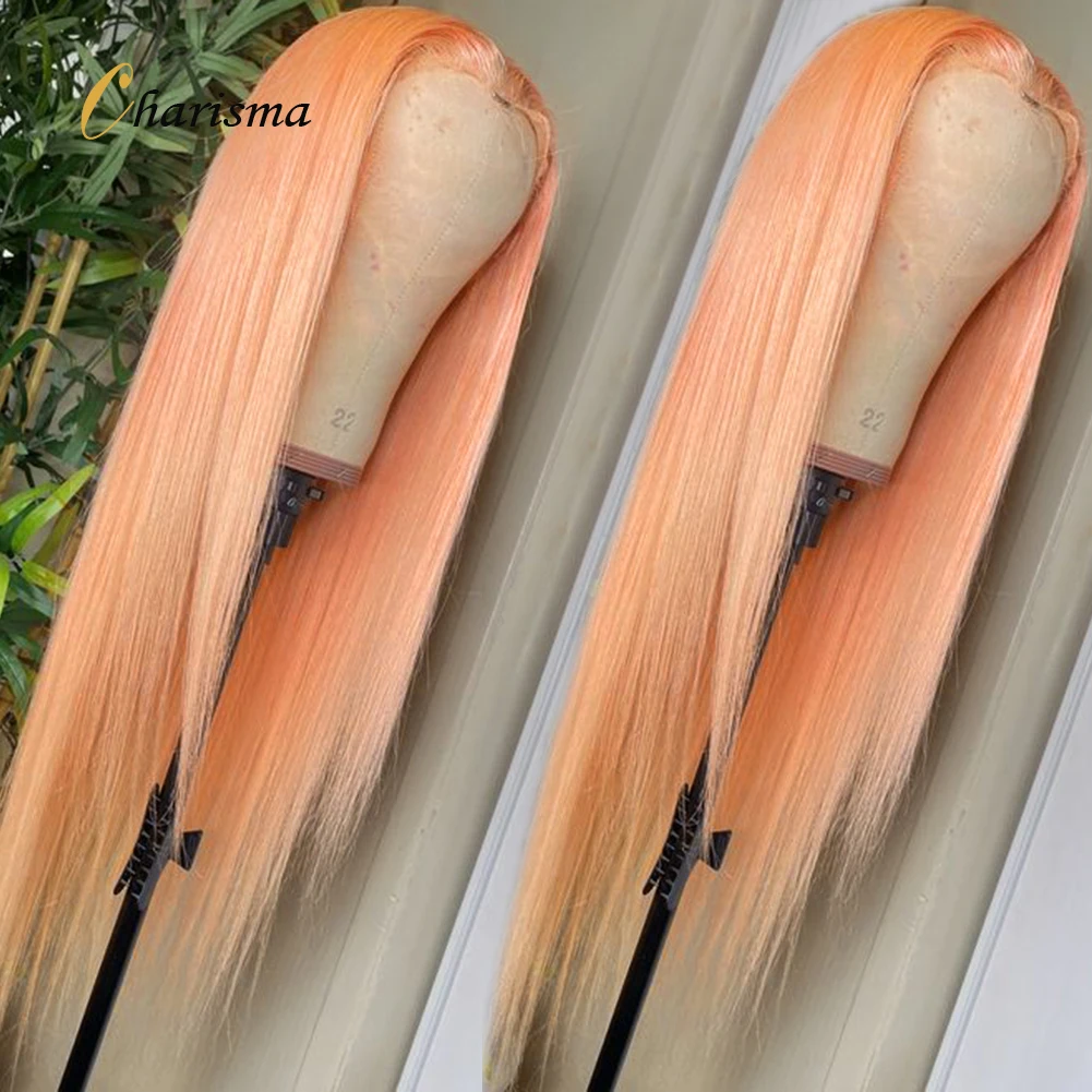 Karizma Sentetik sırma ön peruk Kadınlar Için Düz Saç Sentetik Dantel Cosplay Peruk Sarışın Pembe Peruk Doğal Saç Çizgisi