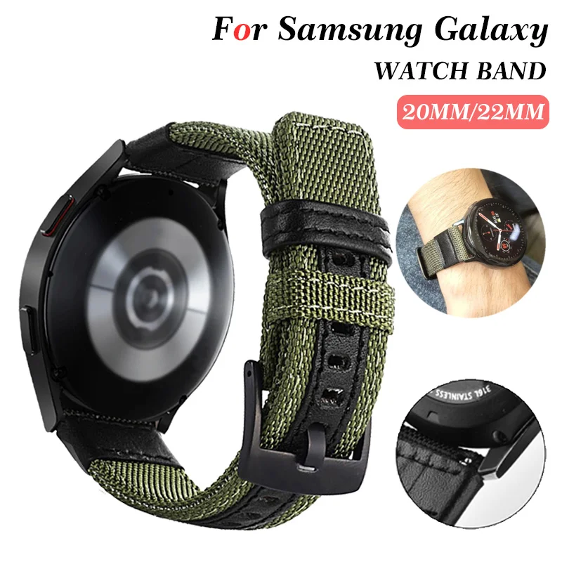 20mm 22mm Kayış naylon Kumaş Samsung Galaxy izle 4 40mm 44mm Klasik 42mm 46mm Yedek Bant Amazfit HUAWEİ İzle GT2