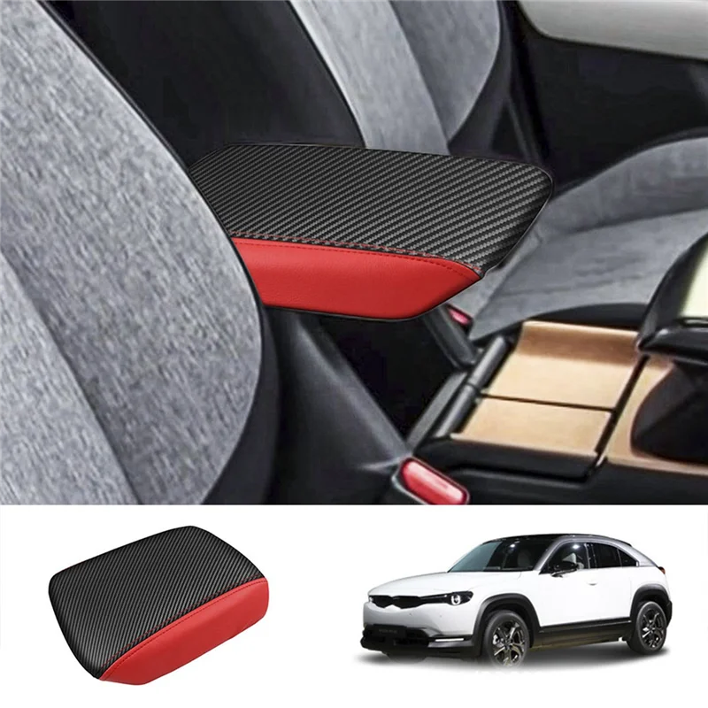 Mazda için MX30 MX-30 MX 30 2022 2023 Araba Kol Dayama Kutusu Kapağı Merkezi Kontrol Kol Dayama Pedi koruma kapağı Kırmızı