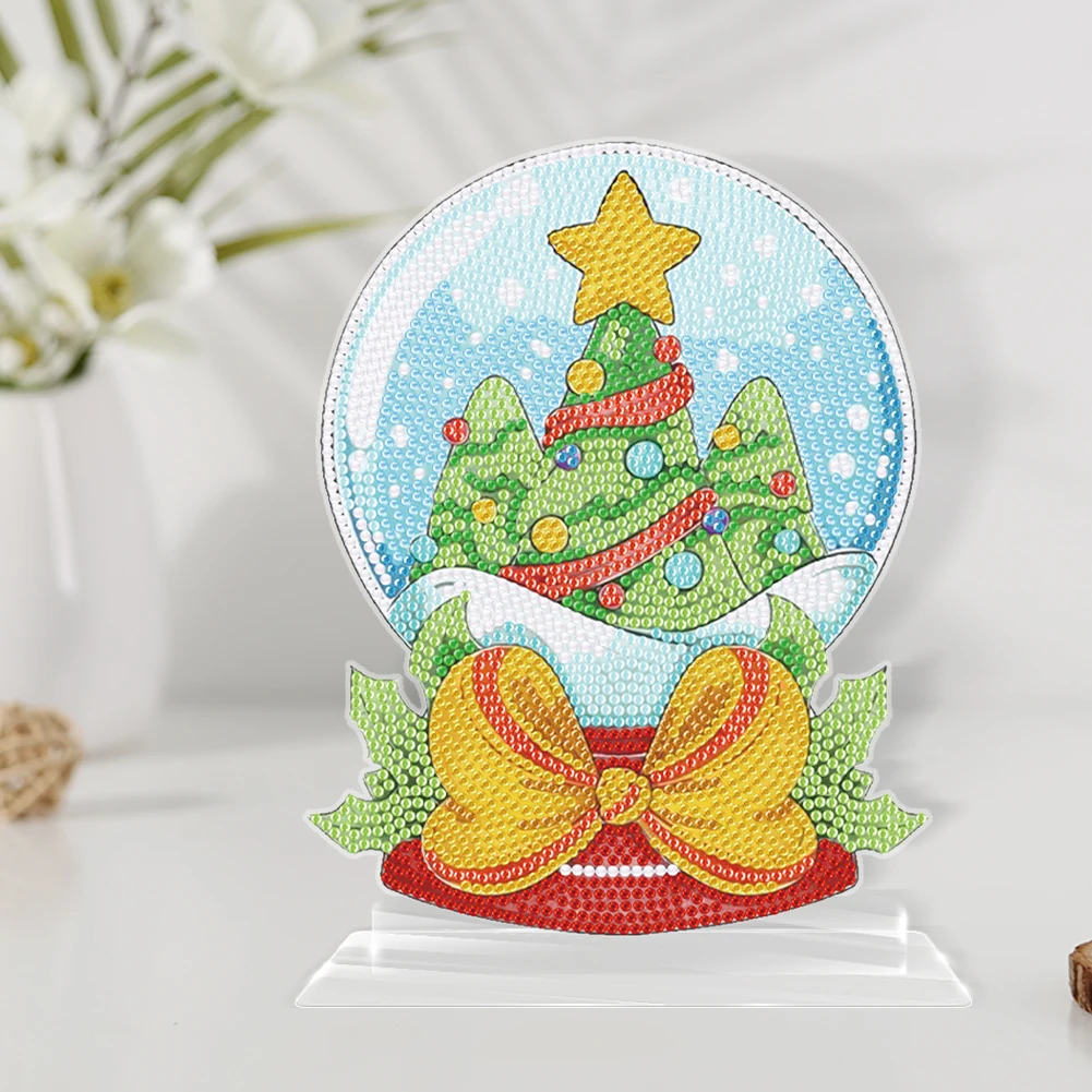 DIY Kartopu Noel Ağacı Elmas Boyama Süsler El Yapımı Elmas Noel Dekorasyon Sanat Zanaat Yuvarlak Matkap Masa Süsleri