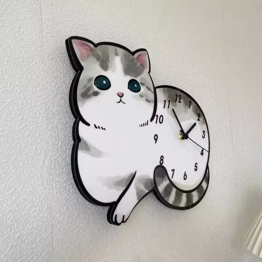 Kedi Anime Tasarım Karikatür Sevimli Saat Duvar Asılı Kişilik Benzersiz İzle Sessiz Çocuk Yatak Odası Reloj Pared Ev Dekorasyon Öğeleri
