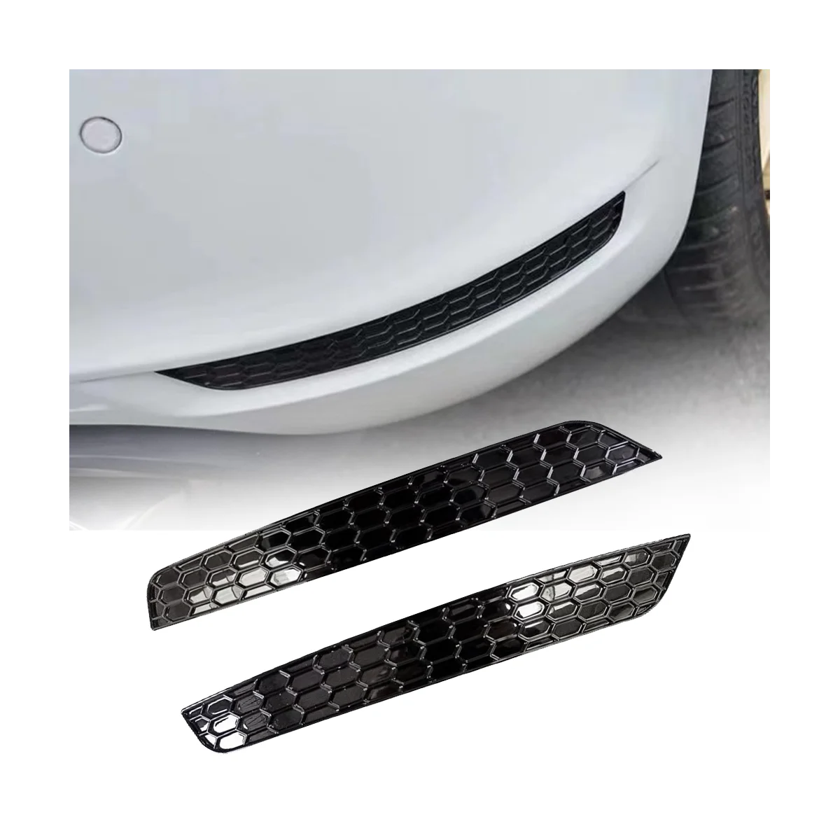 1 Çift Petek Kuyruk Arka Sis aydınlatma koruması Trim Styling Golf 6 için Arka Bar Tampon Reflektör Şeritler Sticker Parlak