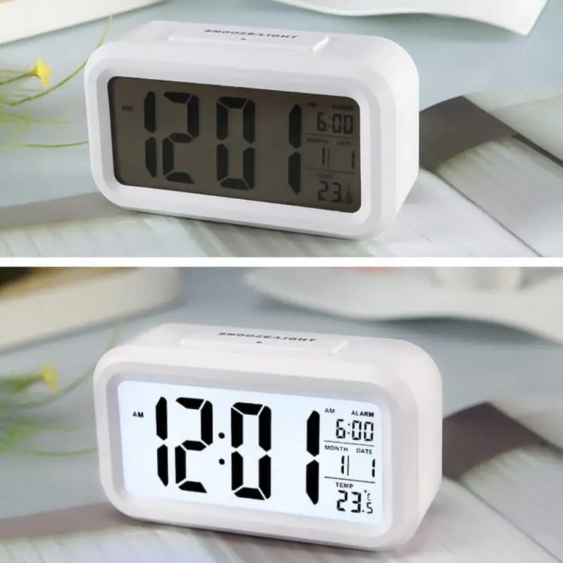 Elektronik Saat Led dijital alarmlı saat Saat Sıcaklık Saati Büyük Tembel Uyku Yaratıcı Ev Ofis Seyahat İçin Masaüstü Dekor