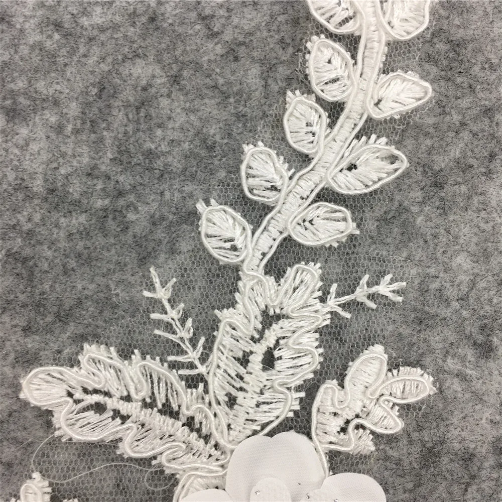 Yeni Beyaz Nakış Tırnak boncuk Çiçek Dantel Yaka Kumaş DIY Dantel Yaka Kumaş Dikiş Aplike Giyim Elbise Malzemeleri El Sanatları