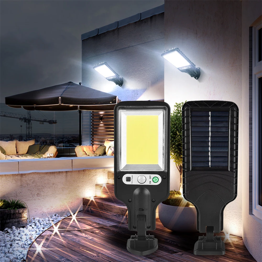 4 ADET RYRA güneş sokak ışıkları açık ABS su geçirmez hareket sensörü duvar COB LED lamba güneş enerjisi ışıkları bahçe avlu