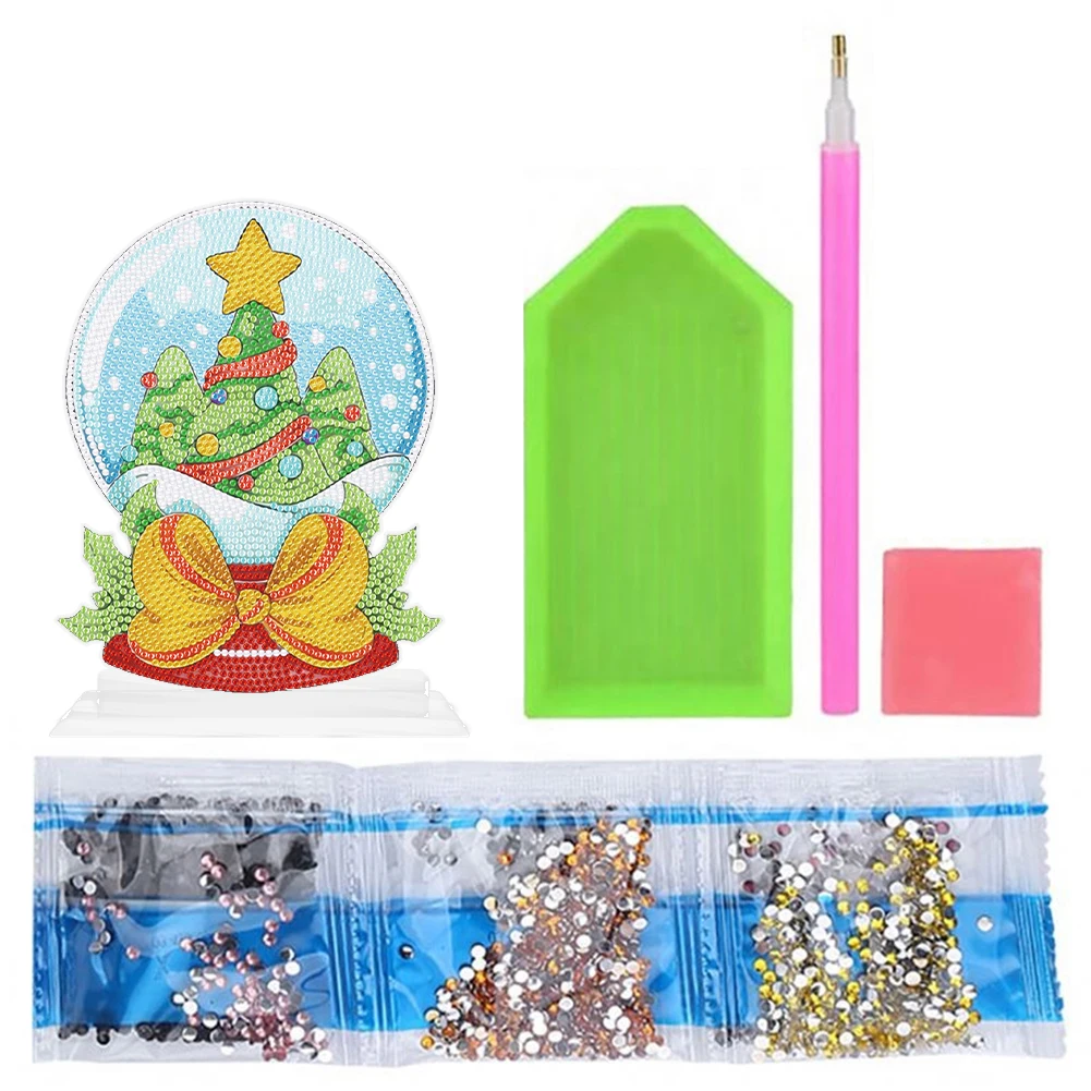 DIY Kartopu Noel Ağacı Elmas Boyama Süsler El Yapımı Elmas Noel Dekorasyon Sanat Zanaat Yuvarlak Matkap Masa Süsleri