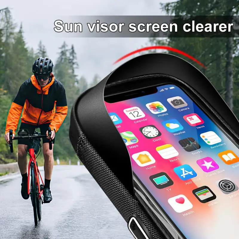 Su geçirmez Bisiklet telefon tutucu Yağmur Bisiklet Dokunmatik Ekran Montaj Çantası Durumda 6.4 İnç Bisiklet Motosiklet Güneşlik Navigasyon Braketi