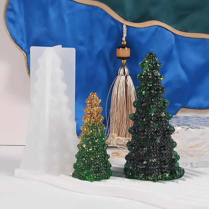 Noel Ağacı Silikon Kalıpları DIY Epoksi Reçine Kalıp El Sanatları Süsler Alçı Kokulu Mum Kalıp Ev Noel Dekorasyon